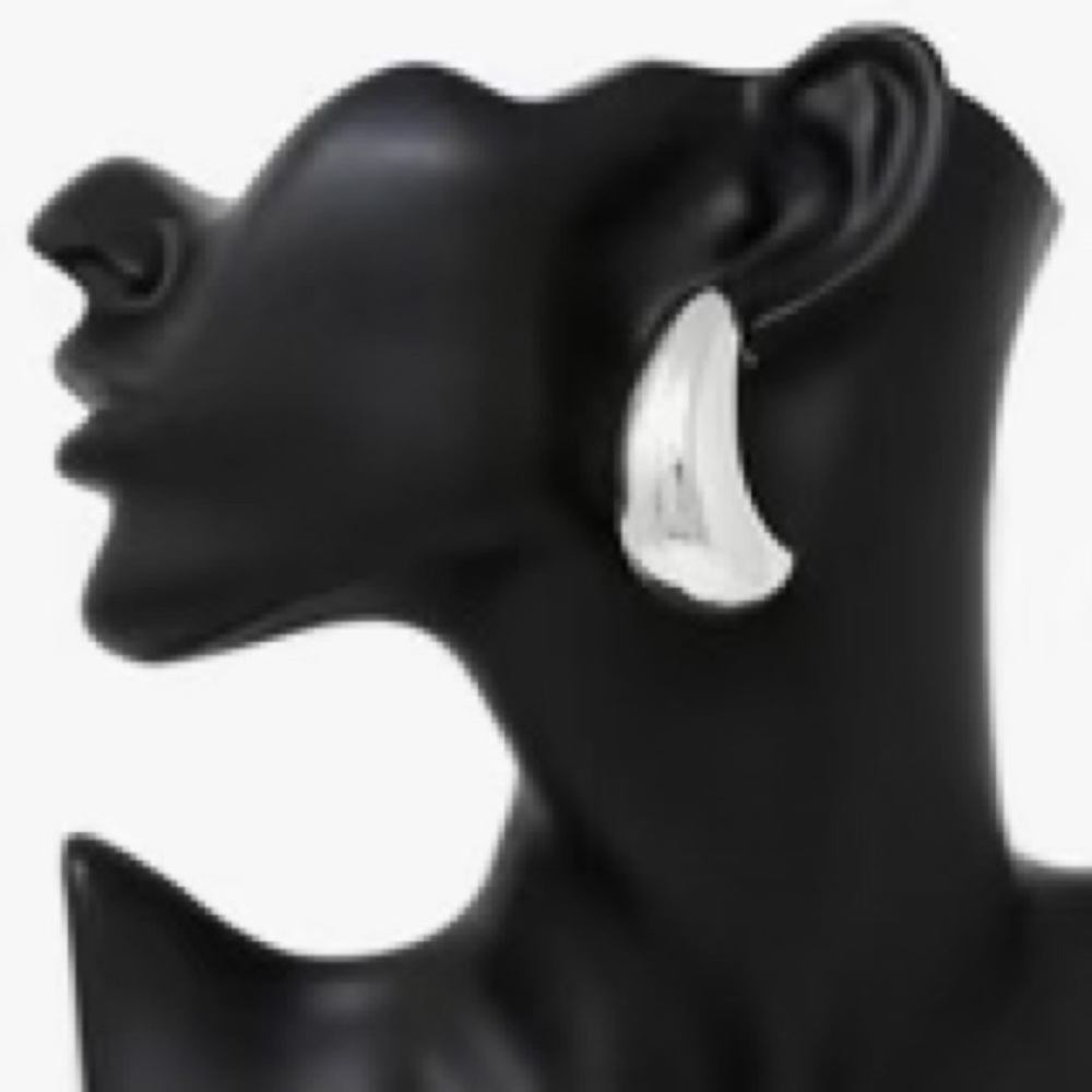 Teardrop Earrings-Silver